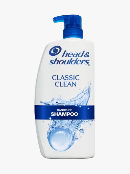 Head & Shoulders Classic Clean Dandruff Shampoo in branded component on a light gray background